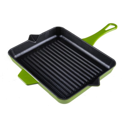 Emaljerad gjutjärnspanna grill Hosse, Bamboo, 26x32cm - Gjutjärnspanna
