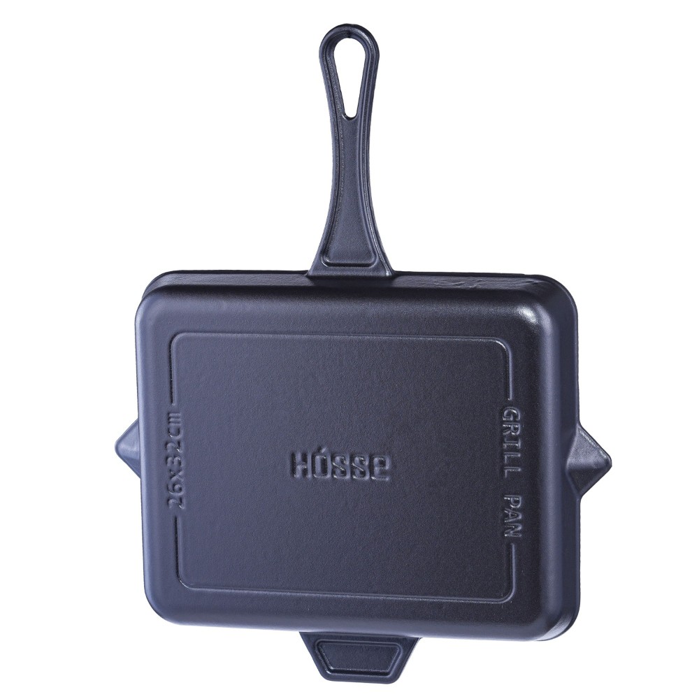 Emaljerad gjutjärnspanna grill Hosse, Black Onyx, 26x32cm | Gjutjärnspanna grill | Gjutjärnspanna |
