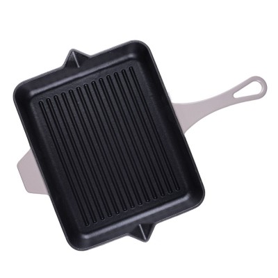 Emaljerad gjutjärnspanna grill Hosse, Ivory, 26x32cm - Gjutjärnspanna