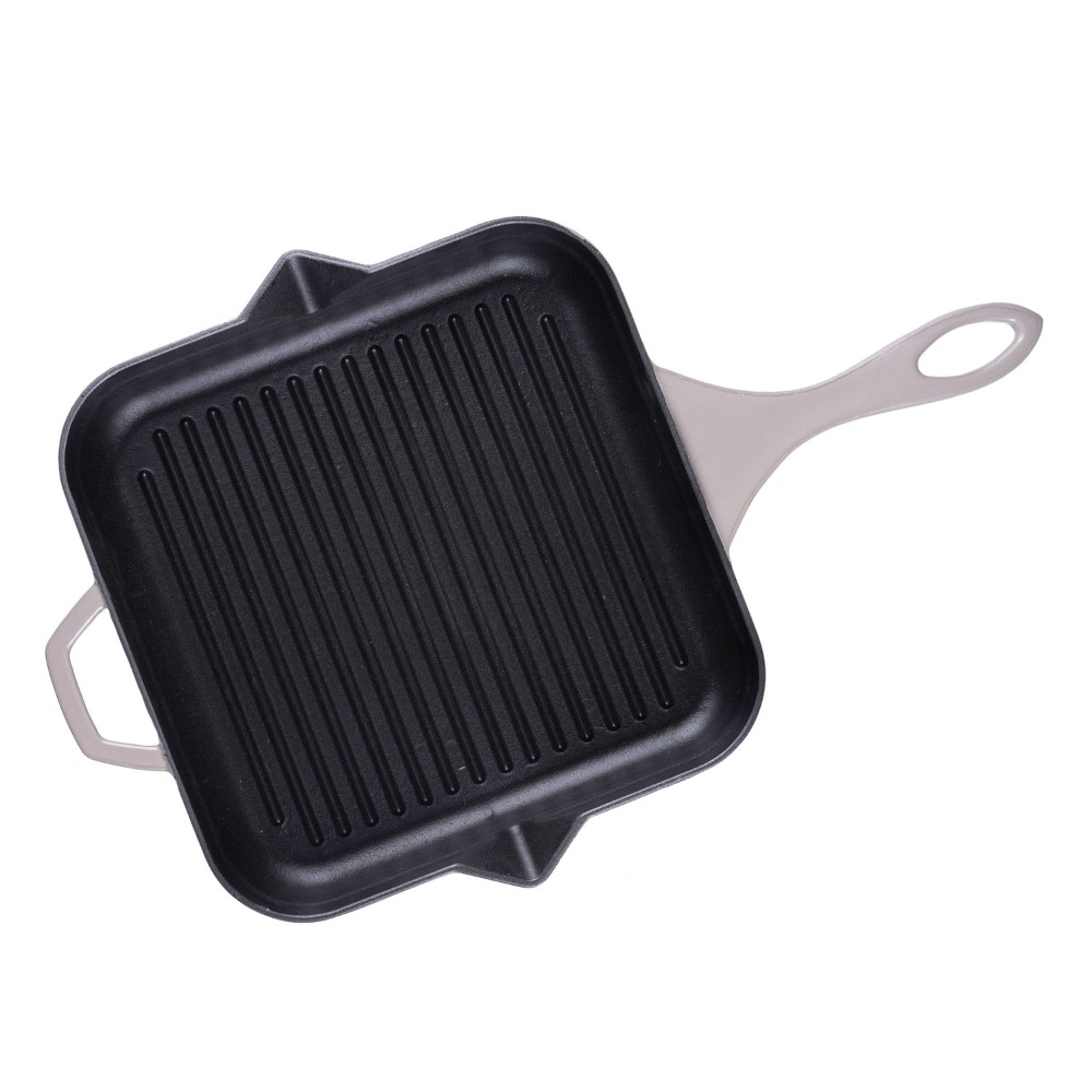 Emaljerad gjutjärnspanna grill Hosse, Ivory, 28x28cm | Gjutjärnspanna grill | Gjutjärnspanna |