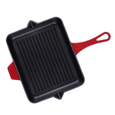 Emaljerad gjutjärnspanna grill Hosse, Rubin, 26x32cm - Gjutjärnspanna