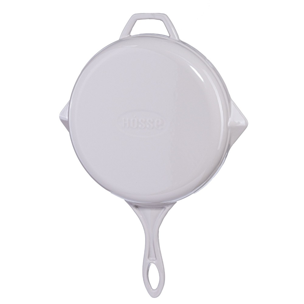 Emaljerad gjutjärnspanna Hosse, Ivory, Ф28cm | Platt gjutjärnspanna | Gjutjärnspanna |