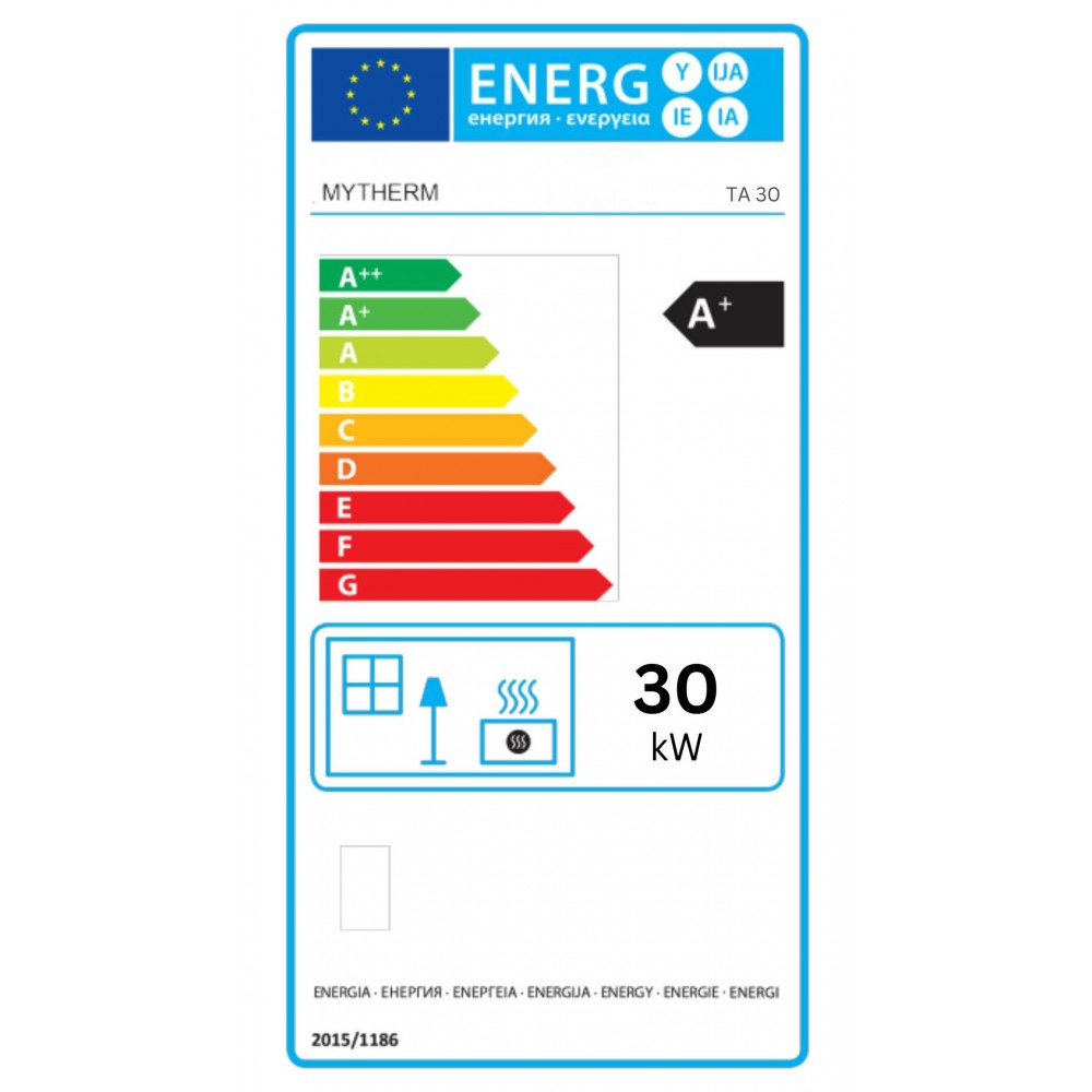 Pelletskamin Mytherm Angela TA 30 grå, 30kW | Pelletskaminer |  |