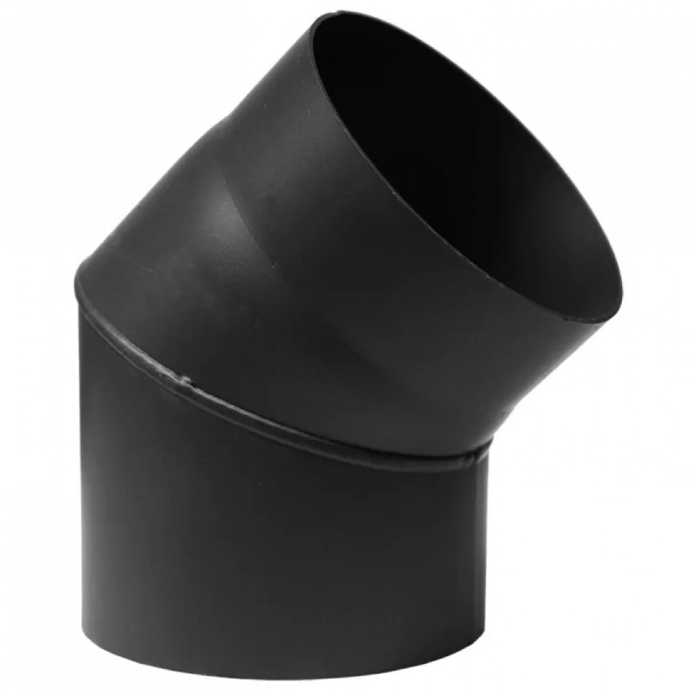 Skorstensböj 45° PARKANEX, Stål, Svart, Ø130, Tjocklek 2 mm | Spisrör | Skorstenar |