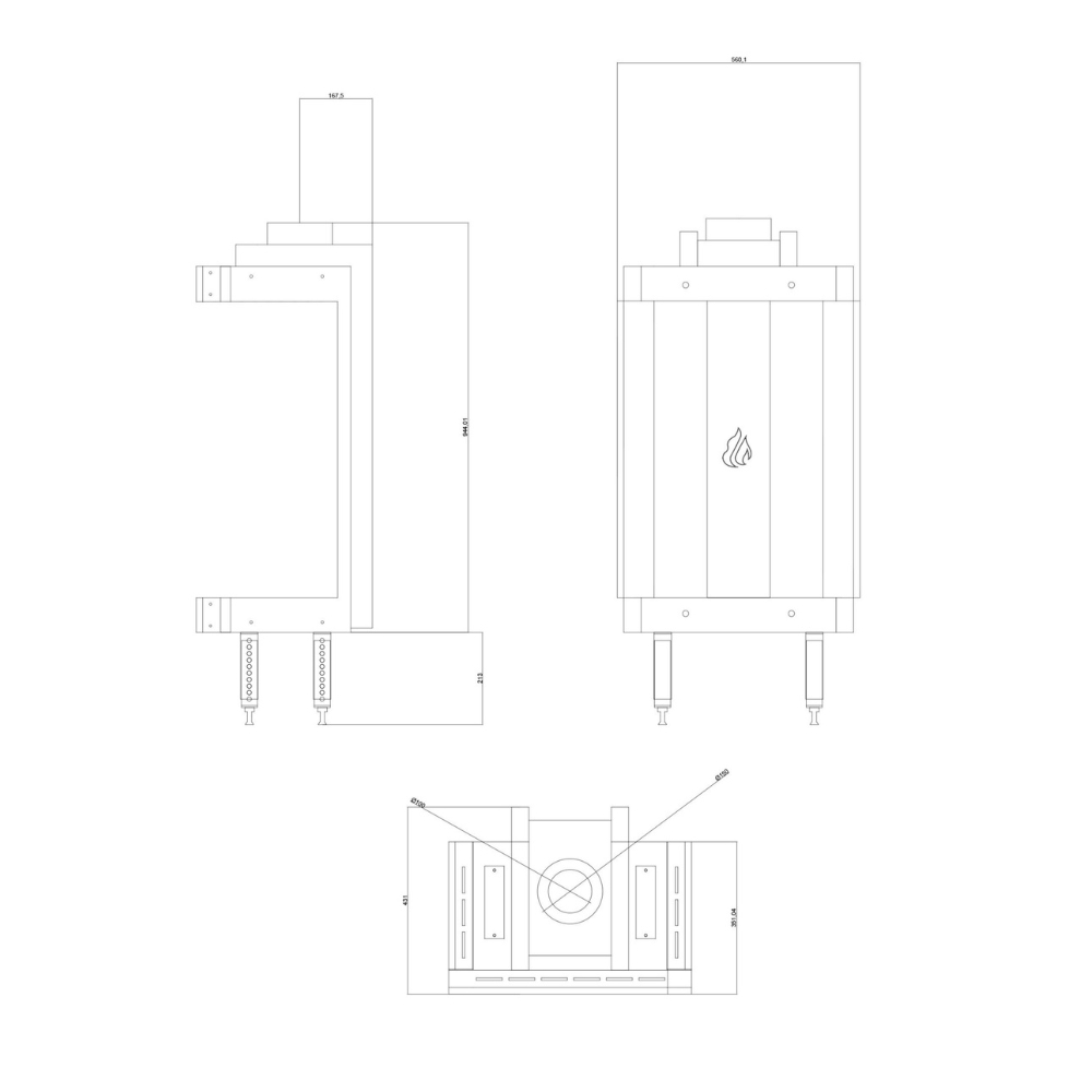 Gaskamin Velmora Fire GAS STANDING PANORAMA, 3.9kW - 6.0kW | Gaskaminer | Insatskaminer |