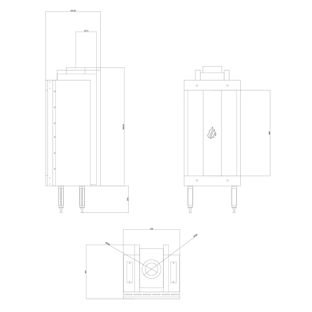 Gaskamin Velmora Fire GAS STANDING TUNNEL, 3.9kW - 6.0kW | Gaskaminer | Insatskaminer |