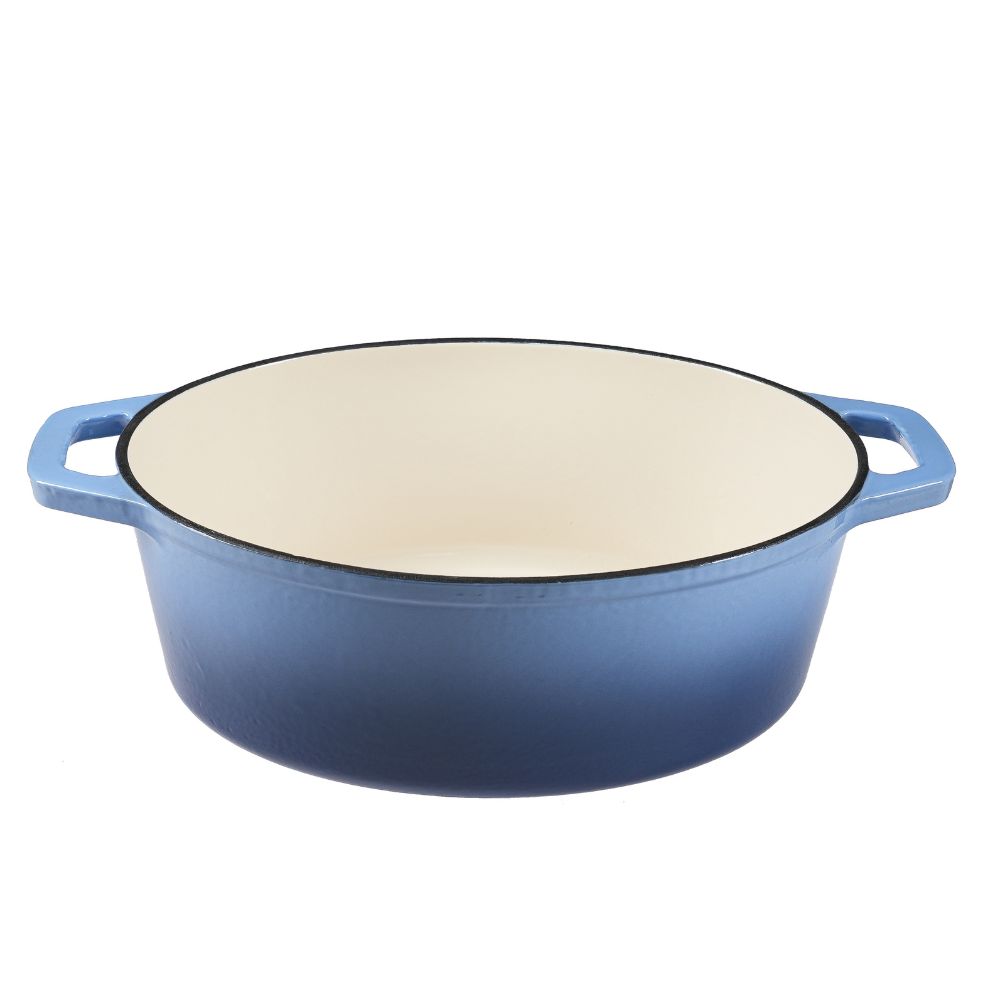 Emaljerad gjutjärnsgryta, Blå, oval, 33x27см |  |  |