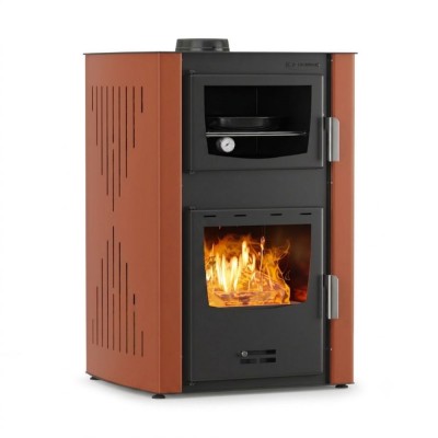Vattenmantlad braskamin och med ugn Velmora Fire ATS HYDRO ΜΑSΙΝΑ 90-25 terrakotta, 25kW - Braskaminer