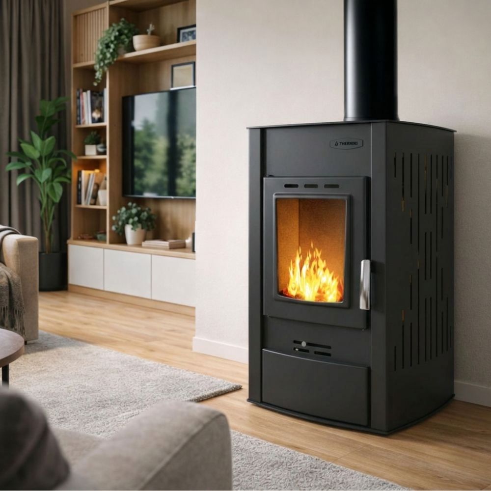 Vattenmantlad braskamin Velmora Fire ATS HYDRO svart, 25kW | Vedspisar / Vedspisar med ugn |  |