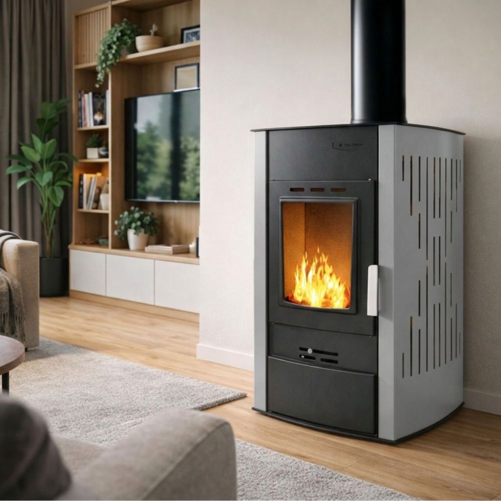 Vattenmantlad braskamin Velmora Fire ATS HYDRO grå, 25kW | Vedspisar / Vedspisar med ugn |  |
