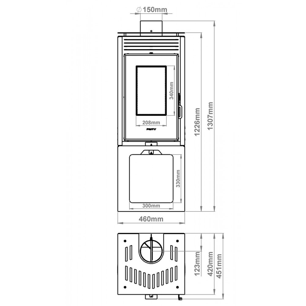 Braskamin Prity PMV3 Е, 10.8kW | Braskaminer Prity | Prity |