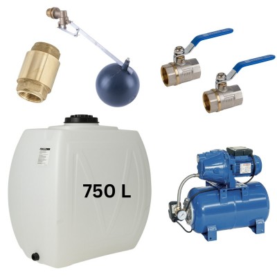 Kit "Dricksvatten 750L" med vattentank Narrow Mavil (vit) och hydroforpump Speroni - Vattentankar dricksvatten