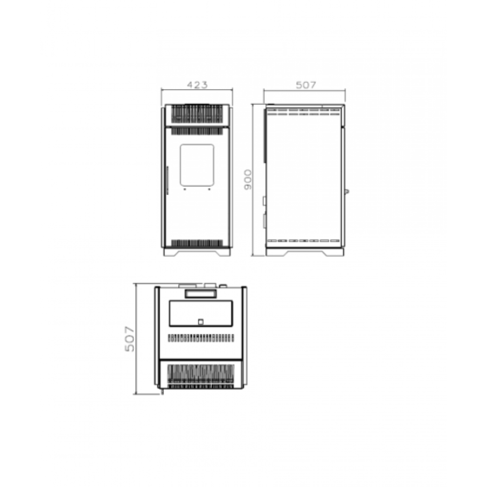 Pelletskamin Balkan Energy P10 Black, 10kW | Luftpelletskaminer | Pelletskaminer |