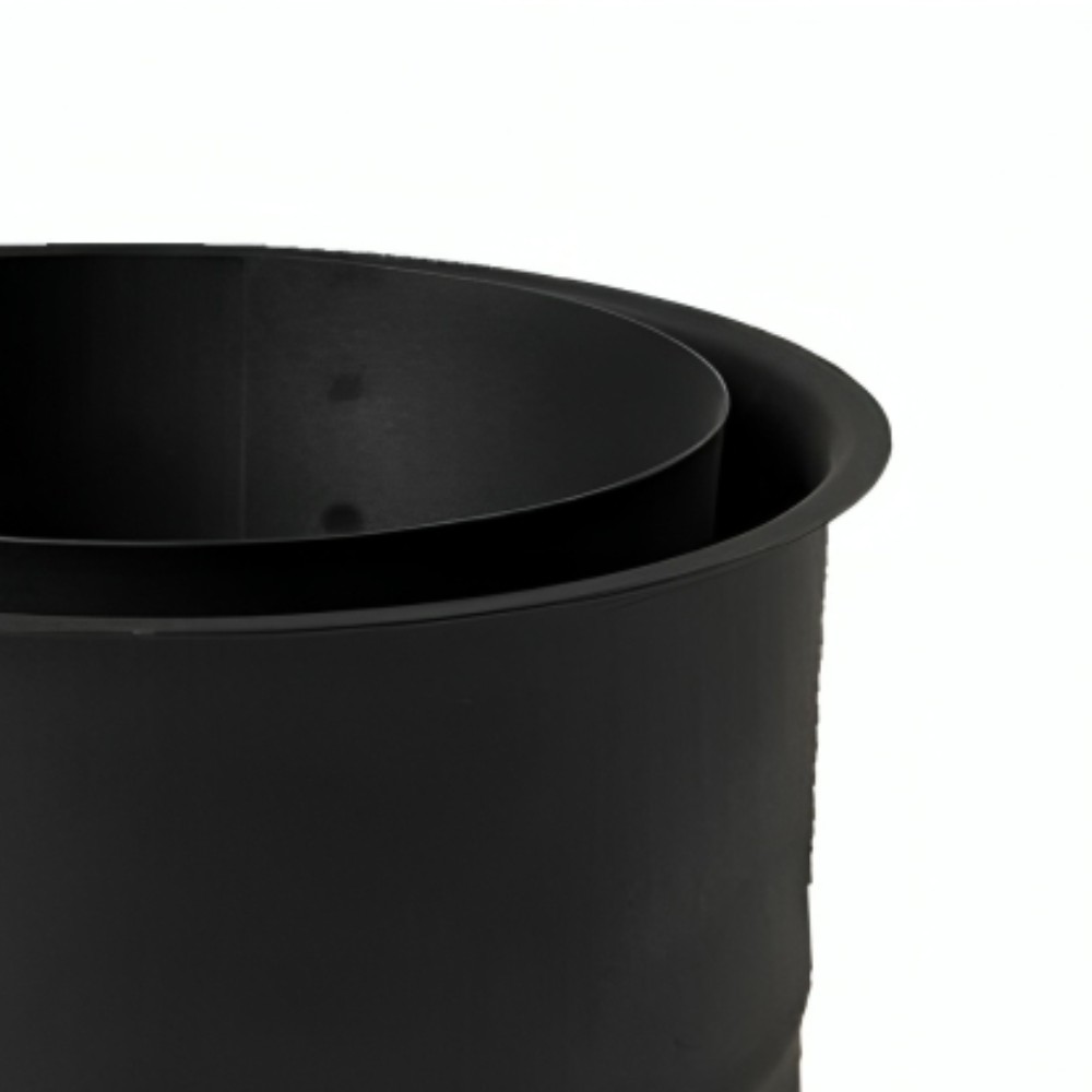 Täckring för dubbel rökrör / Väggrosett MK NERO, Stål, Svart, 115mm, Ø130 | Spisrör | Skorstenar |