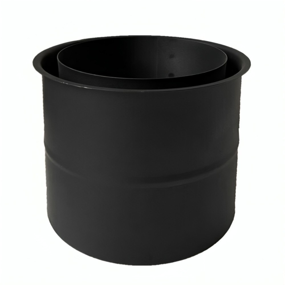 Täckring för dubbel rökrör / Väggrosett MK NERO, Stål, Svart, 115mm, Ø130 | Spisrör | Skorstenar |