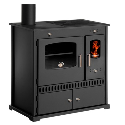 Vedspis med ugn Prometey Perfect Eco med vänster rökkanal, 7kW - Prometey