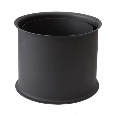 Täckring för dubbel rökrör / Väggrosett PARKANEX, Stål, Svart, 115mm, Ø130, Tjocklek 2 mm - Skorstenar