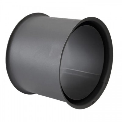 Täckring för dubbel rökrör / Väggrosett PARKANEX, Stål, Svart, 115mm, Ø130, Tjocklek 2 mm - Skorstenar