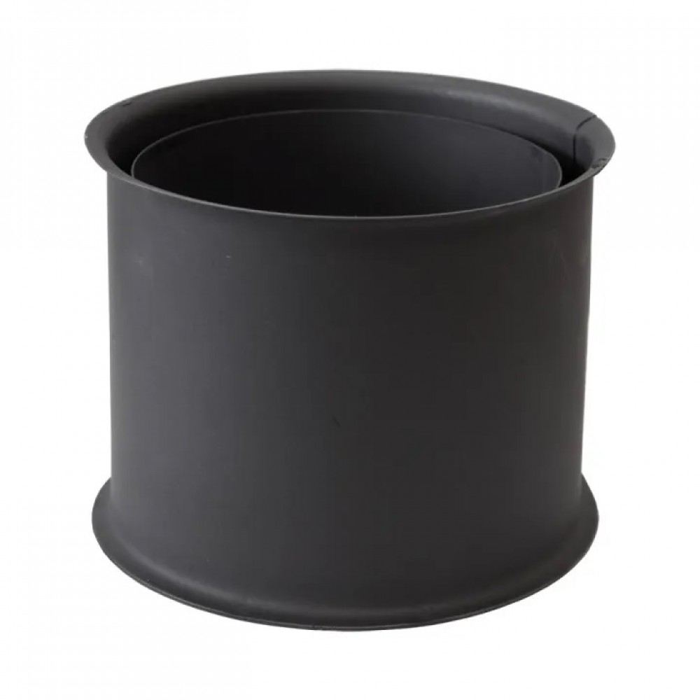 Täckring för dubbel rökrör / Väggrosett PARKANEX, Stål, Svart, 115mm, Ø150, Tjocklek 2 mm | Spisrör | Skorstenar |