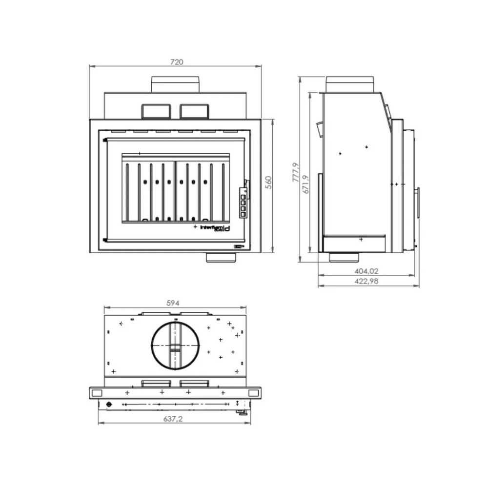 Insatskamin UNIFLAM 600 DURO S med uteluftsanslutning, 10 kW | Braskaminer |  |