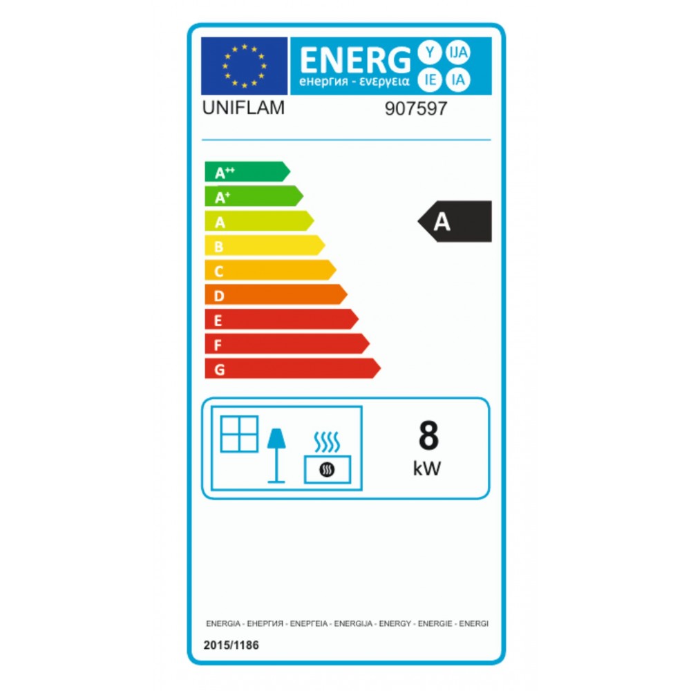 Insatskamin UNIFLAM 600 PLUS ECO med spjäll och lufttillförsel, 8 kW | Gjutjärnskaminer | Braskaminer |