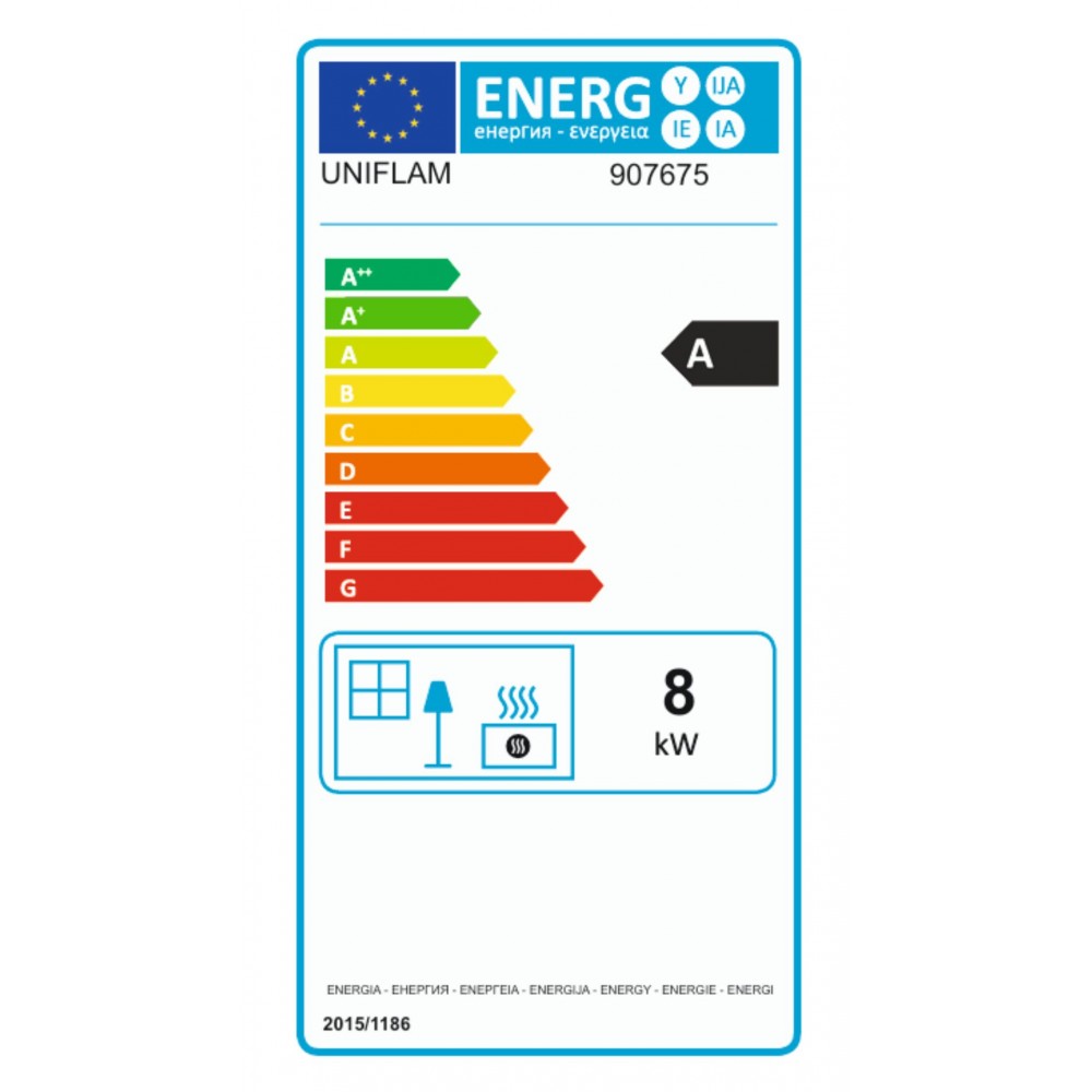 Insatskamin UNIFLAM 700 ECO med spjäll och lufttillförsel, 8 kW | Gjutjärnskaminer | Braskaminer |