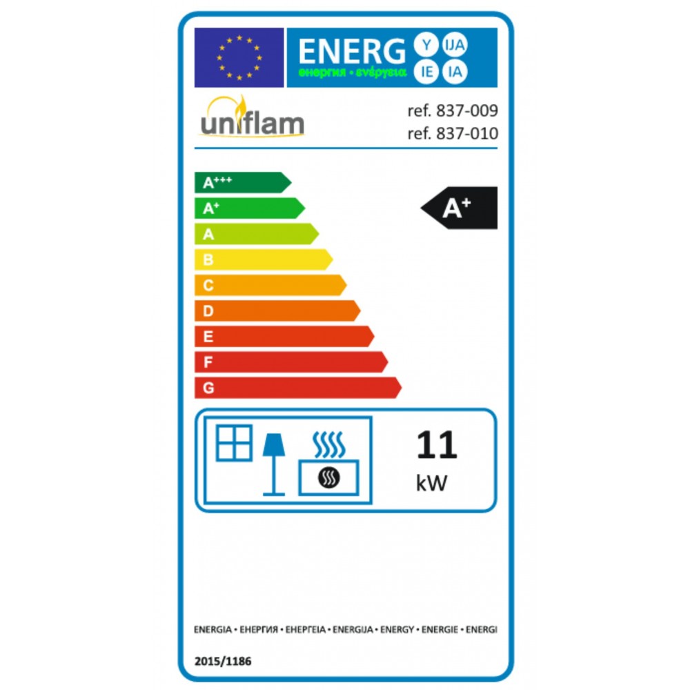Insatskamin UNIFLAM 760 DURO med kanaler och uteluftsanslutning, 11 kW | Braskaminer |  |
