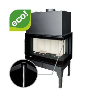 Insatskamin UNIFLAM 760 EVO PBS med varmluftskanaler och uteluftsanslutning, böjt glas, högersida, 10 kW - Produktjämförelse