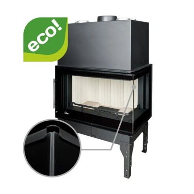 Insatskamin UNIFLAM 860 EVO PBS med varmluftskanaler och uteluftsanslutning, högersida, 15 kW - Produktjämförelse