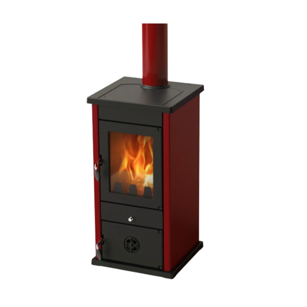 Braskamin MBS Vesta, Röd, 10 kW | Luftbraskaminer | Braskaminer |