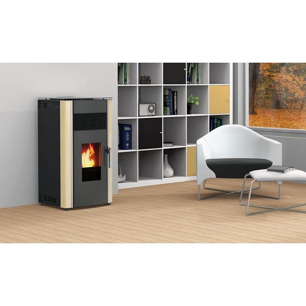 Pelletskamin Alfa Plam Luca Elfenben, 8kW | Luftpelletskaminer | Pelletskaminer |