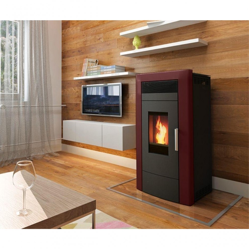 Vattenmantlad pelletskamin Alfa Plam Commo Bordeaux, 22.5kW | Vattenmantlad pelletskaminer | Pelletskaminer |