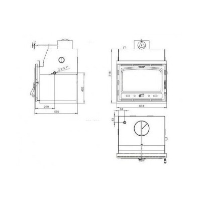 Vattenmantlad kamininsats Prity C W18, 23.5 kw - Prity