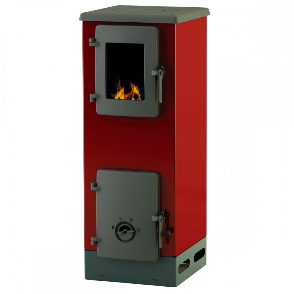 Braskamin Alfa Plam Vulkan S, Röd, 4 kW | Luftbraskaminer | Braskaminer |