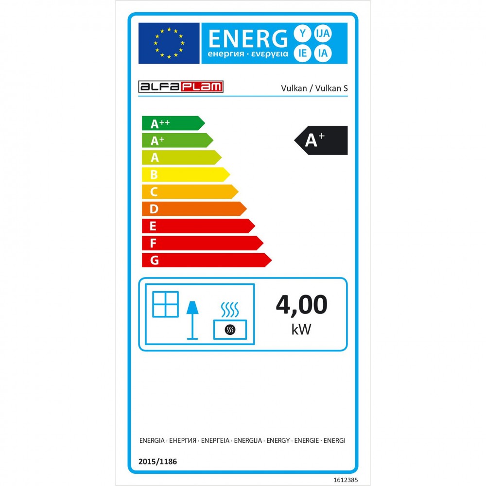 Braskamin Alfa Plam Vulkan S, Elfenbensvit, 4 kW | Luftbraskaminer | Braskaminer |