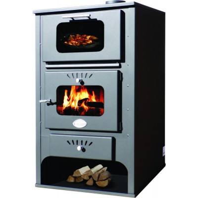 Wood burning stove with oven Zvezda GF 16.5kW, Log - Braskaminer