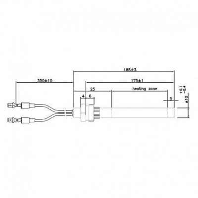 Tändelement pelletskamin BURNiT, Piazzetta, Karmek, MCZ, Ungaro, Superior, Cadel, total längd 185 mm, 350W - Produktjämförelse
