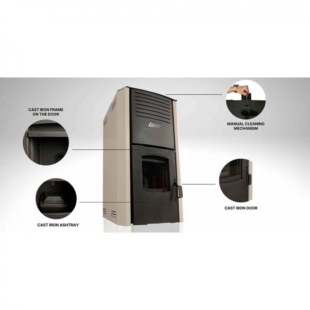Vattenmantlad pelletskamin Balkan Energy Sofia, 25kW | Vattenmantlad pelletskaminer | Pelletskaminer |