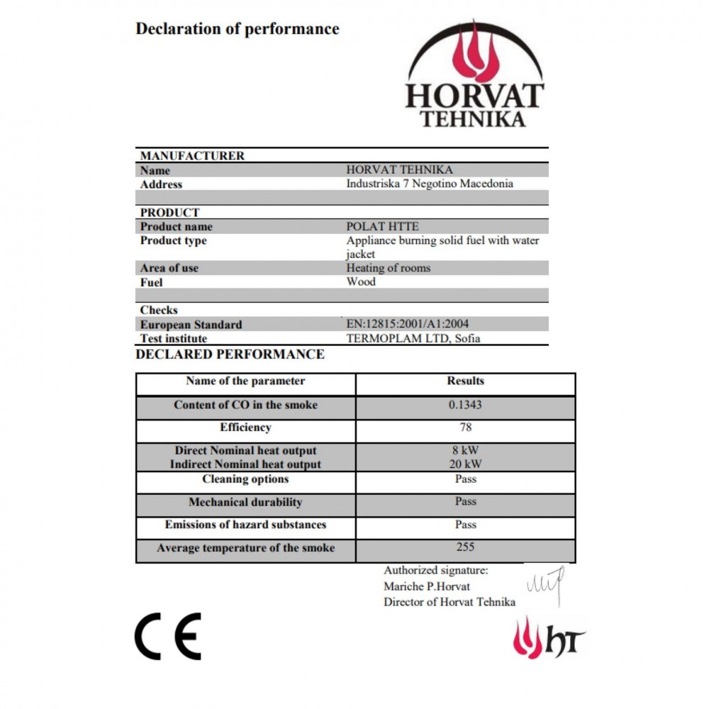Vattenmantlad vedspis med ugn Horvat Polar HTTE, 28 kW | Vedspisar / Vedspisar med ugn |  |