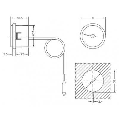 Capillary thermometer Cewal, Plastic case DN50 - Produktjämförelse