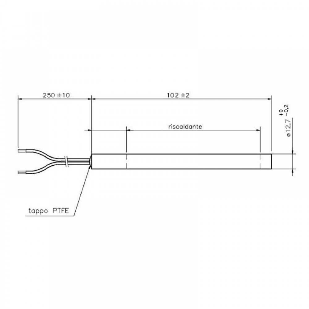 Tändelement pelletskamin för Arce, Cadel, Eurofiamma, Eurosteack med flera, total längd 101mm, 300W | Tändelement pelletskamin | Pelletskamin reservdelar |