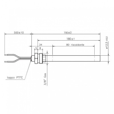 Tändelement pelletskamin BURNiT, Ecospar, MCZ, Palazzetti, Edilkamin, total längd 190mm, 350W - Produktjämförelse