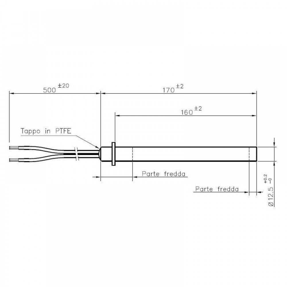 Tändelement pelletskamin för Palazzetti, Cadel, Thermorossi, Olimpia Splendid, total längd 170mm, 350W - x2 | Tändelement pelletskamin | Pelletskamin reservdelar |