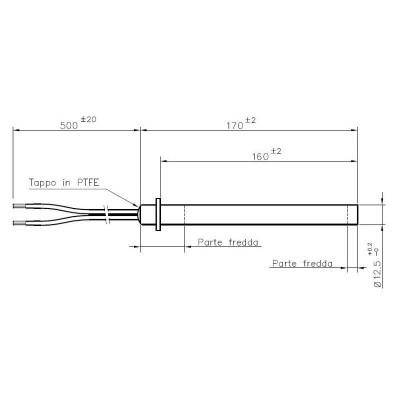 Tändelement pelletskamin för Palazzetti, Cadel, Thermorossi, Olimpia Splendid, total längd 170mm, 350W - x2 - Kampanjer