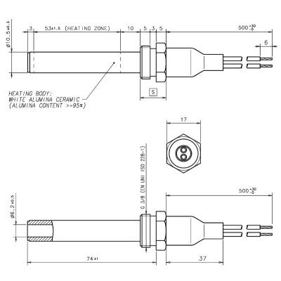 Keramiskt tändelement pelletskamin Eco Spar, BURNiT, Warmflow, Adler, AMG, Ecoteck, total längd 88mm, 250W - Produktjämförelse
