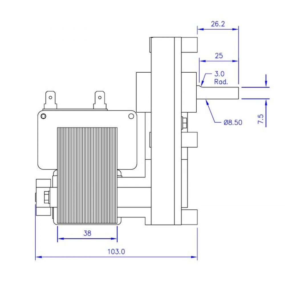 Växelmotor Mellor FB1137, 4,75 RPM för pelletskamin Arce, Ecoteck, Emaflam, La Nordica, Ravelli m.fl. | Växelmotorer | Pelletskamin delar |