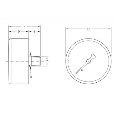 Axial manometer Cewal, Rear connection - Produktjämförelse