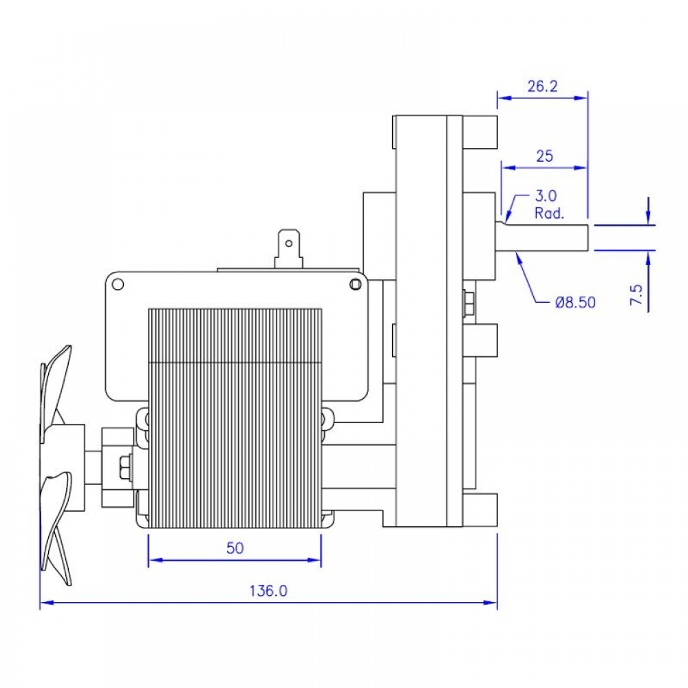 Växelmotor Mellor FB1146, 5,3 RPM för pelletskamin Ecoteck, Lincar, Moretti Design, Ravelli, Thermorossi, Ungaro m.fl. | Växelmotorer | Pelletskamin delar |