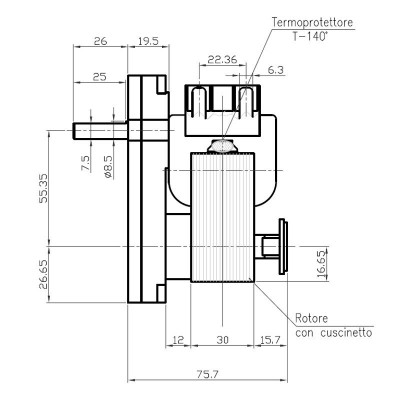 Växelmotor Kenta K9115005, 1,5 RPM för pelletskamin Deville m.fl. - Växelmotorer pelletskamin