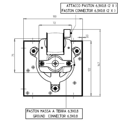 Tangentialfläkt för pelletskaminer Sideros, med Ø80 mm, Flöde 305 m³/h - Pelletskamin reservdelar